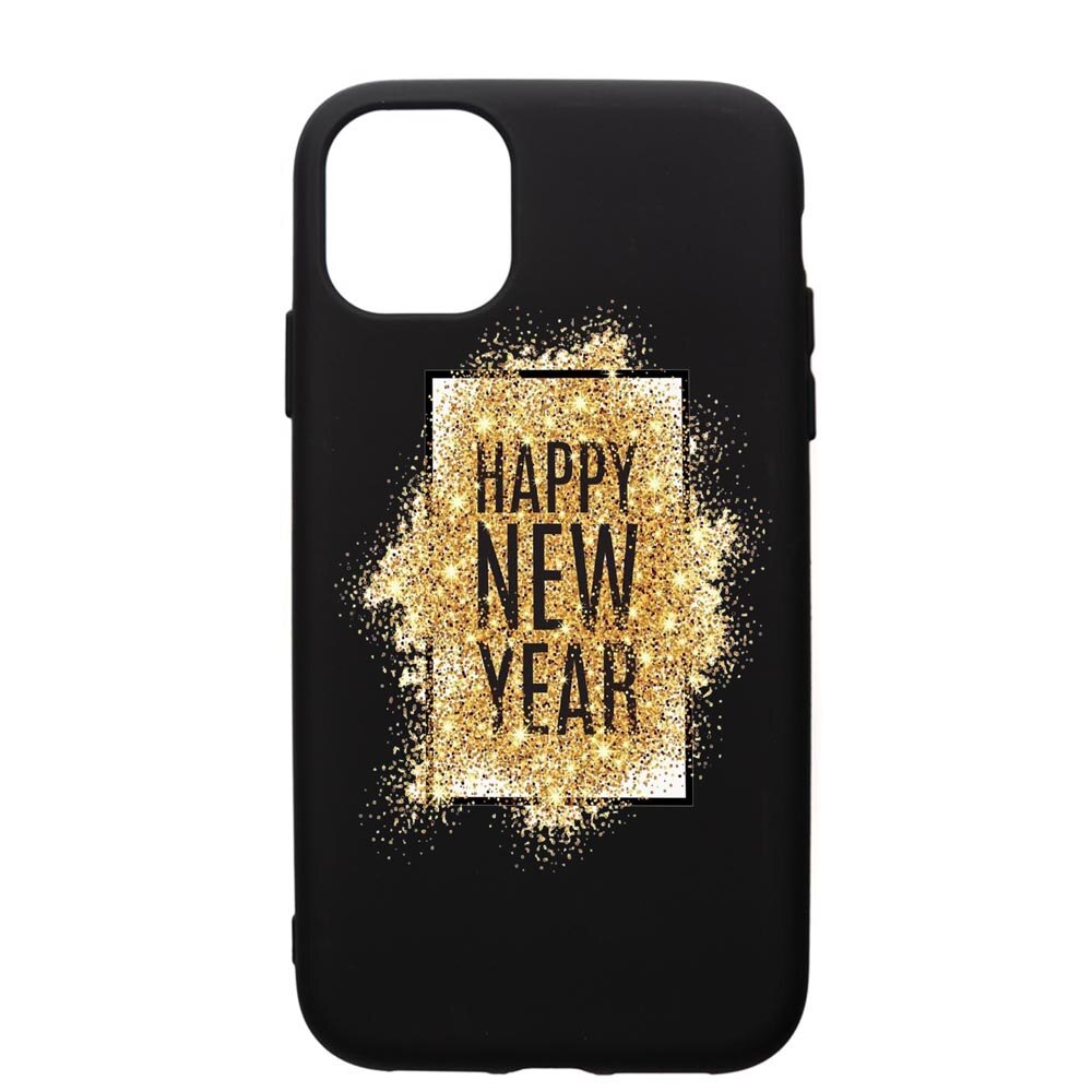 Husa de protectie Apple iPhone 11, Happy New Year, silicon, cu interiorul din material textil, protectie camera, PB355