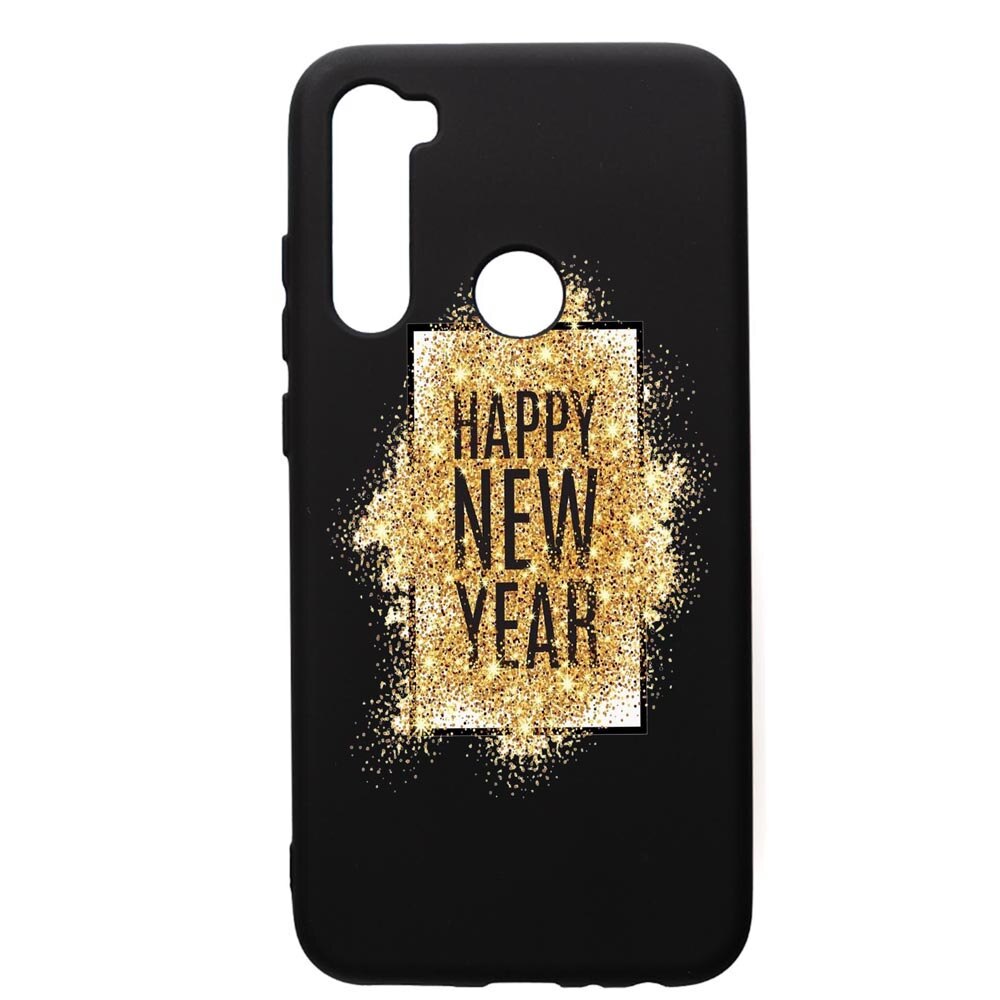Husa de protectie Xiaomi Redmi Note 8, Happy New Year, silicon, cu interiorul din material textil, protectie camera, PB355