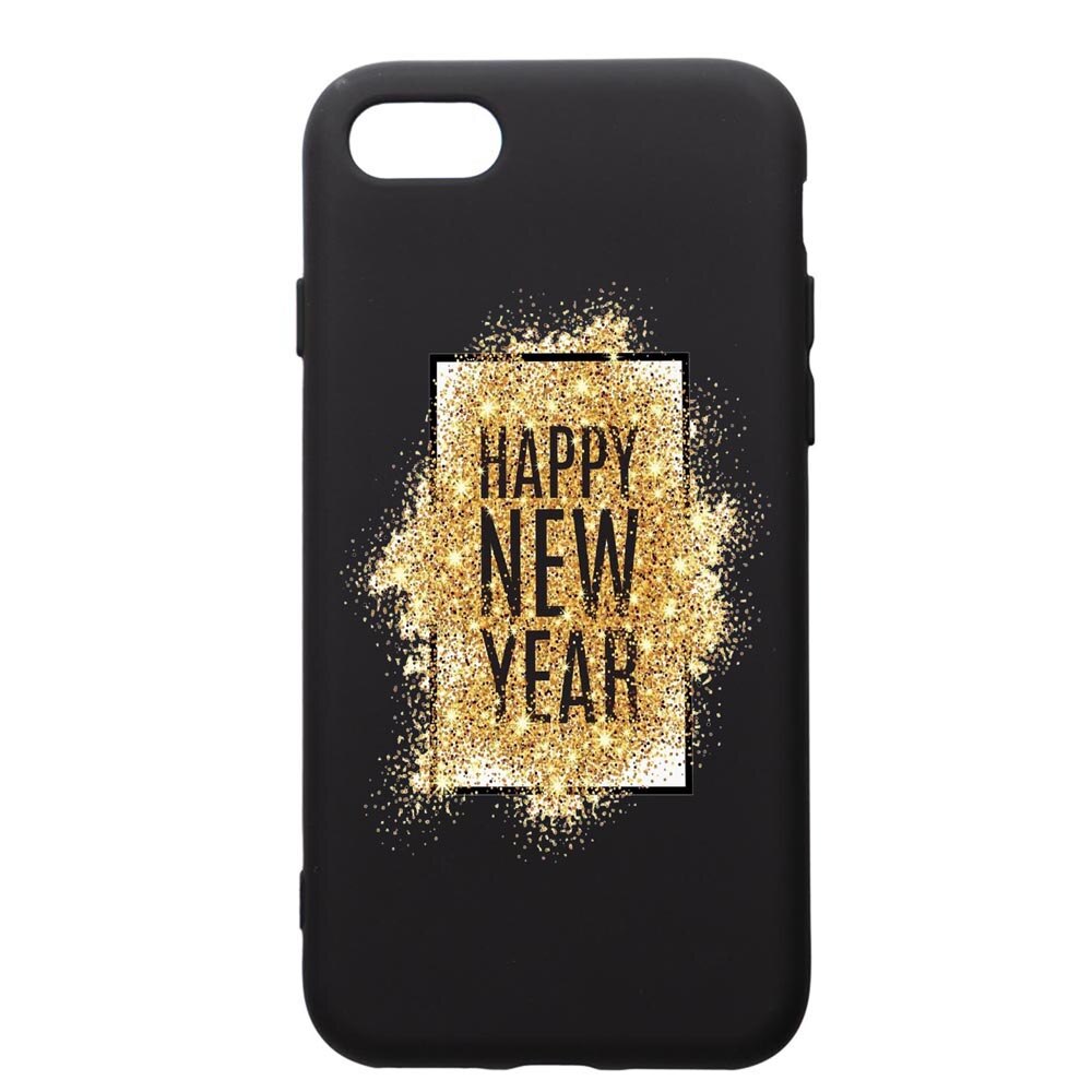 Husa de protectie Apple iPhone SE 2 / iPhone 8 / iPhone 7, Happy New Year, silicon, cu interiorul din material textil, protectie camera, PB355