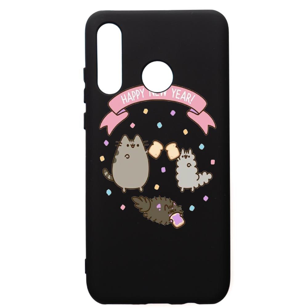 Husa de protectie Huawei P30 Lite, Happy New Year, silicon, cu interiorul din material textil, protectie camera, PB356