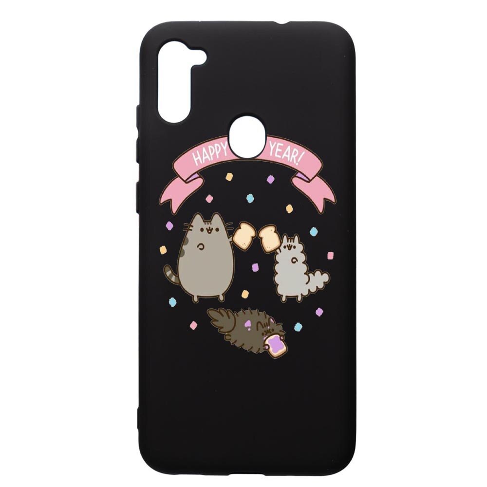 Husa de protectie Samsung Galaxy A11, Happy New Year, silicon, cu interiorul din material textil, protectie camera, PB356