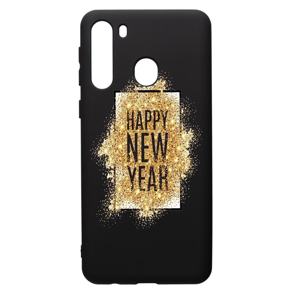 Husa de protectie Samsung Galaxy A21S, Happy New Year, silicon, cu interiorul din material textil, protectie camera, PB355
