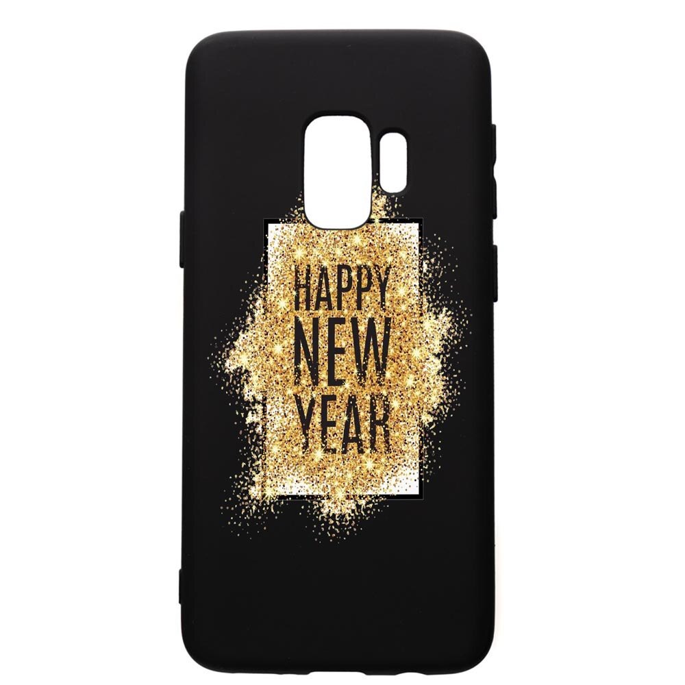 Husa de protectie Samsung Galaxy S9, Happy New Year, silicon, cu interiorul din material textil, protectie camera, PB355