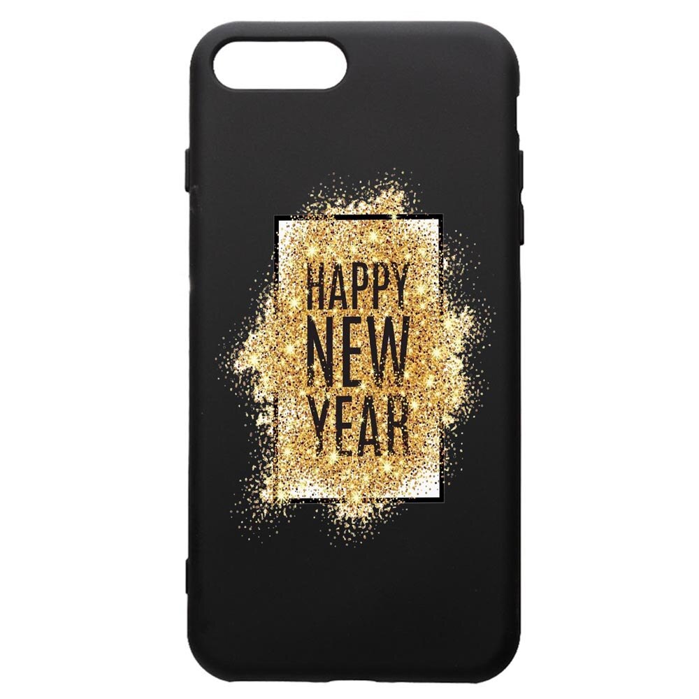 Husa de protectie Apple iPhone 8 Plus / iPhone 7 Plus, Happy New Year, silicon, cu interiorul din material textil, protectie camera, PB355