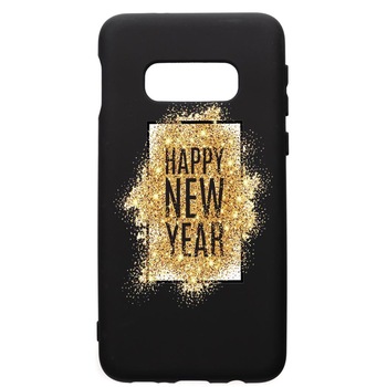 Husa de protectie Samsung Galaxy S10E, Happy New Year, silicon, cu interiorul din material textil, protectie camera, PB355 Husa de protectie Samsung Galaxy S10E, Happy New Year, silicon, cu interiorul din material textil, protectie camera, PB355