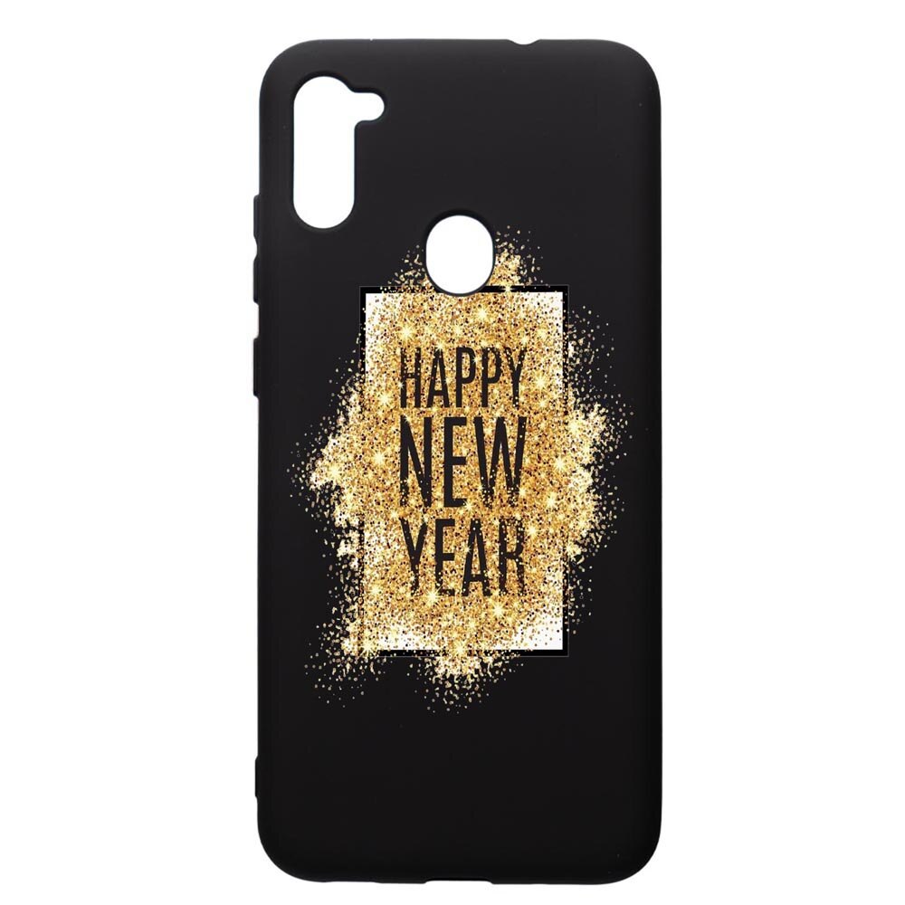 Husa de protectie Samsung Galaxy A11, Happy New Year, silicon, cu interiorul din material textil, protectie camera, PB355