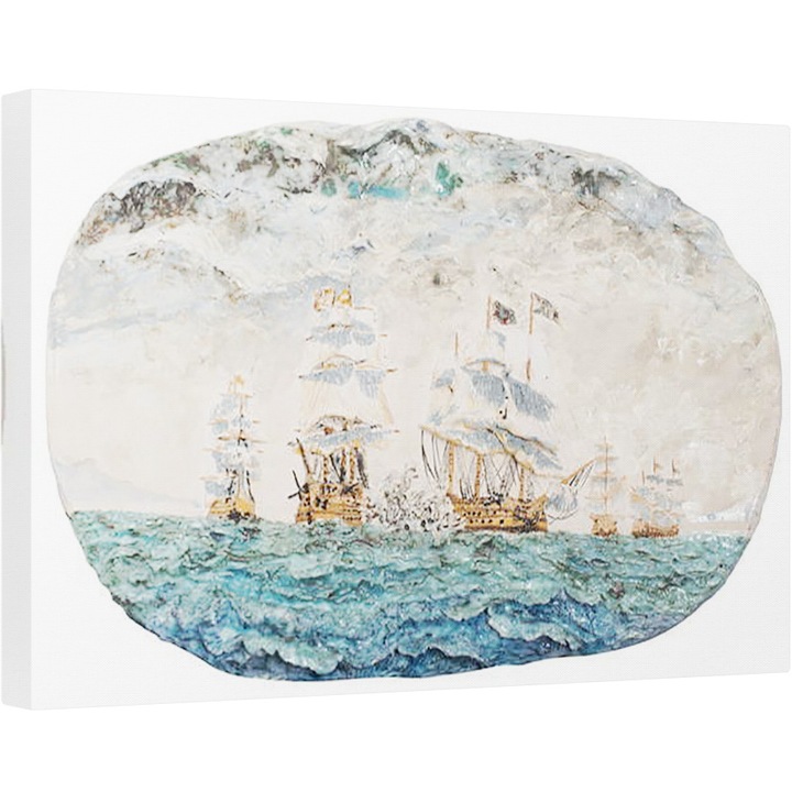 Vincent Alexander Booth - Trafalgari csata, 1805, 1998, Vászonkép, 60 x 90 cm
