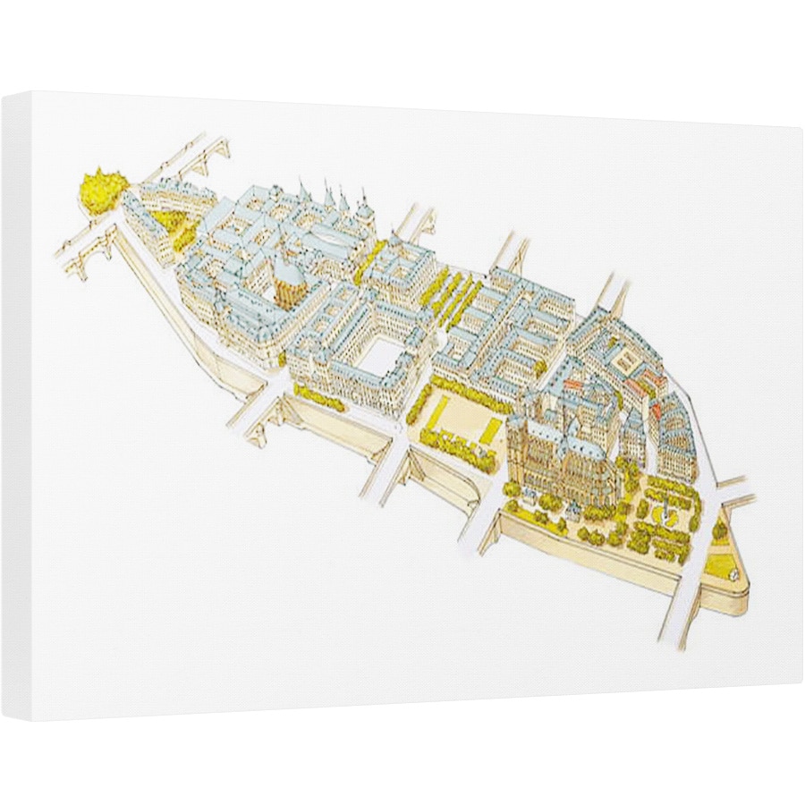 Tablou canvas - Fernando Aznar Cenamor - Ile-de-la-Cite. Paris, 40 x 60 cm