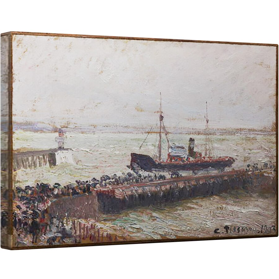 Tablou canvas - Camille Pissarro - Nava care intra in port la Le Havre, 80 x 120cm