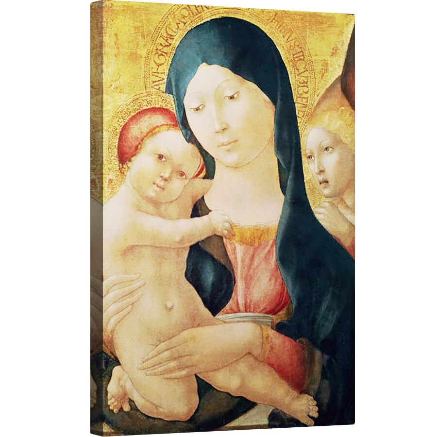 Tablou canvas - Liberale - Fecioara si Copil cu un inger, 80 x 120cm