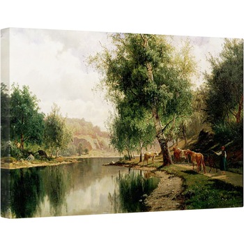 Tablou canvas - Edward Bergh - Peisaj vara, 80 x 120cm Tablou canvas - Edward Bergh - Peisaj vara, 80 x 120cm