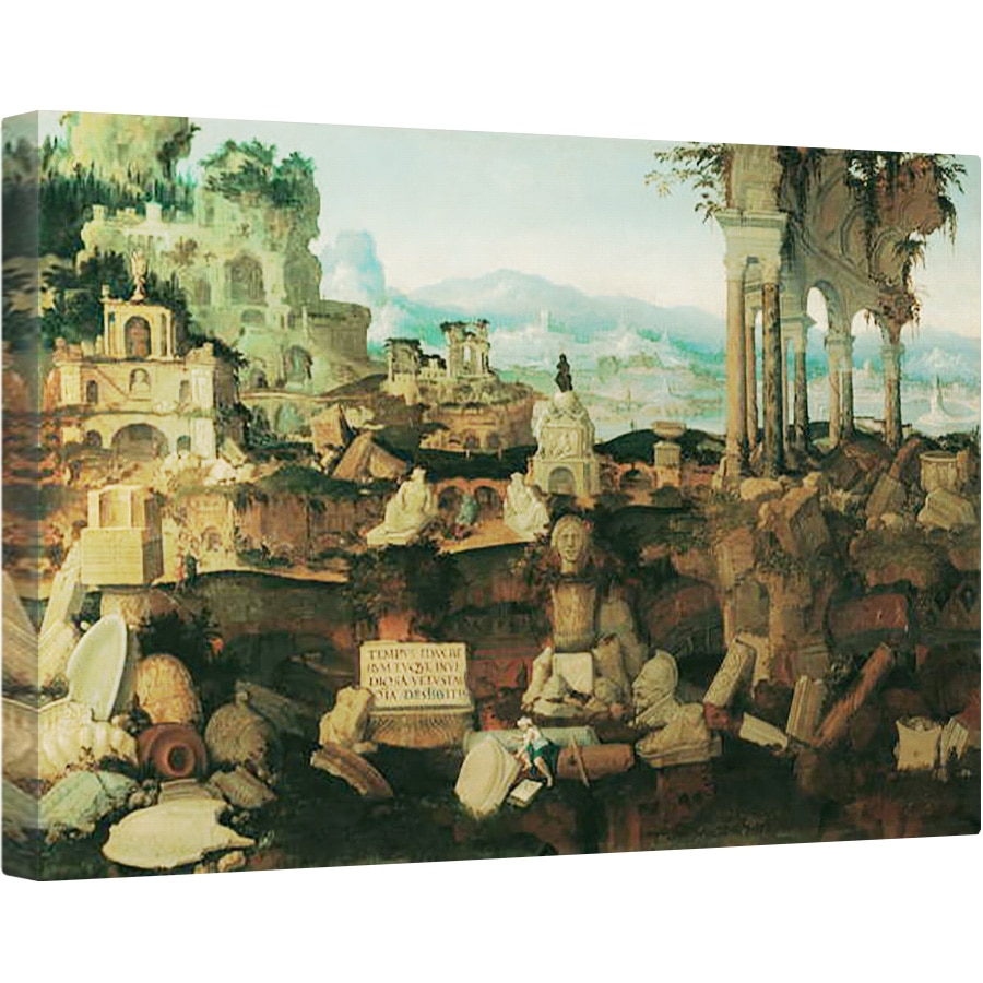 Tablou canvas - Herman Posthumus - Peisaj cu ruine romane, 80 x 120cm