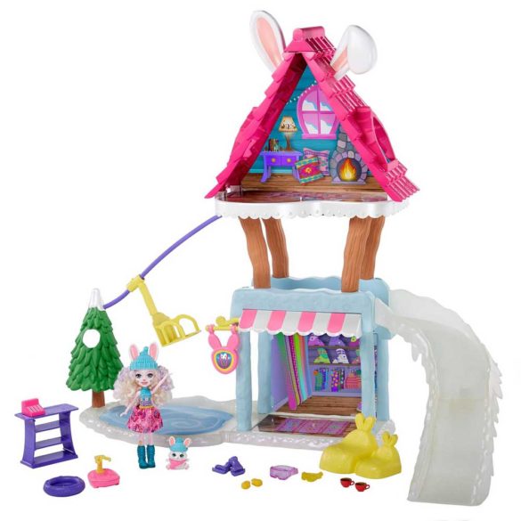 Set de joaca Hoppin` sky chalet enchantimals 68 cm inaltime