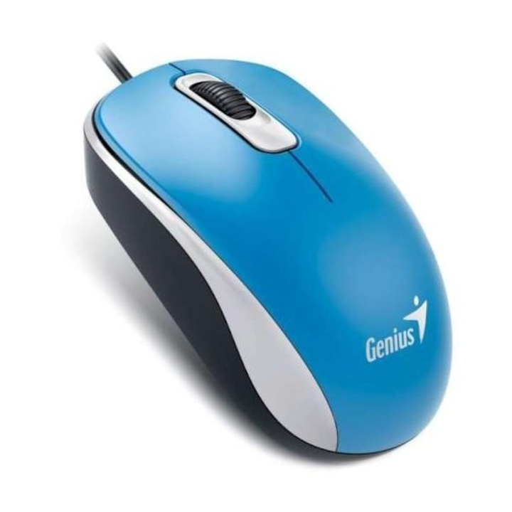 Mouse cu fir, Genius, USB, Albastru