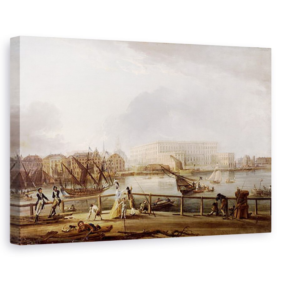 Tablou canvas - Elias Martin - Vedere la Palatul Stockholm de la Blasieholmen, 80 x 120cm