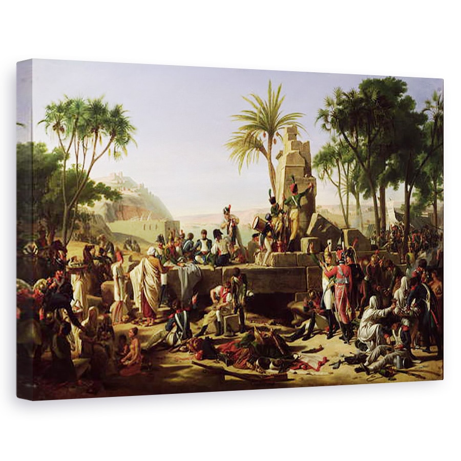 Tablou canvas - Jean-Charles Tardieu - Trupele oprite pe malurile Nilului, 2 februarie 1799, 80 x 120cm