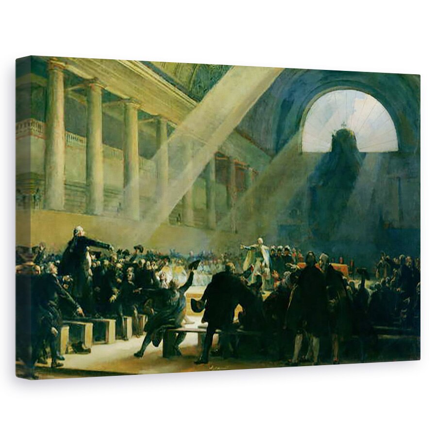 Tablou canvas - Alexandre Evariste Fragonard - Mirabeau Raspunzand lui Dreux-Breze, la o intrunire a Adunarii Nationale, 23 iunie 1789, 80 x 120cm