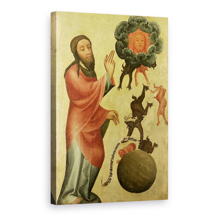 Tablou canvas - Master Bertram of Minden - Divizand lumina de intuneric de altarul Sfantului Petru din Hamburg, altarul Grabow, 80 x 120cm