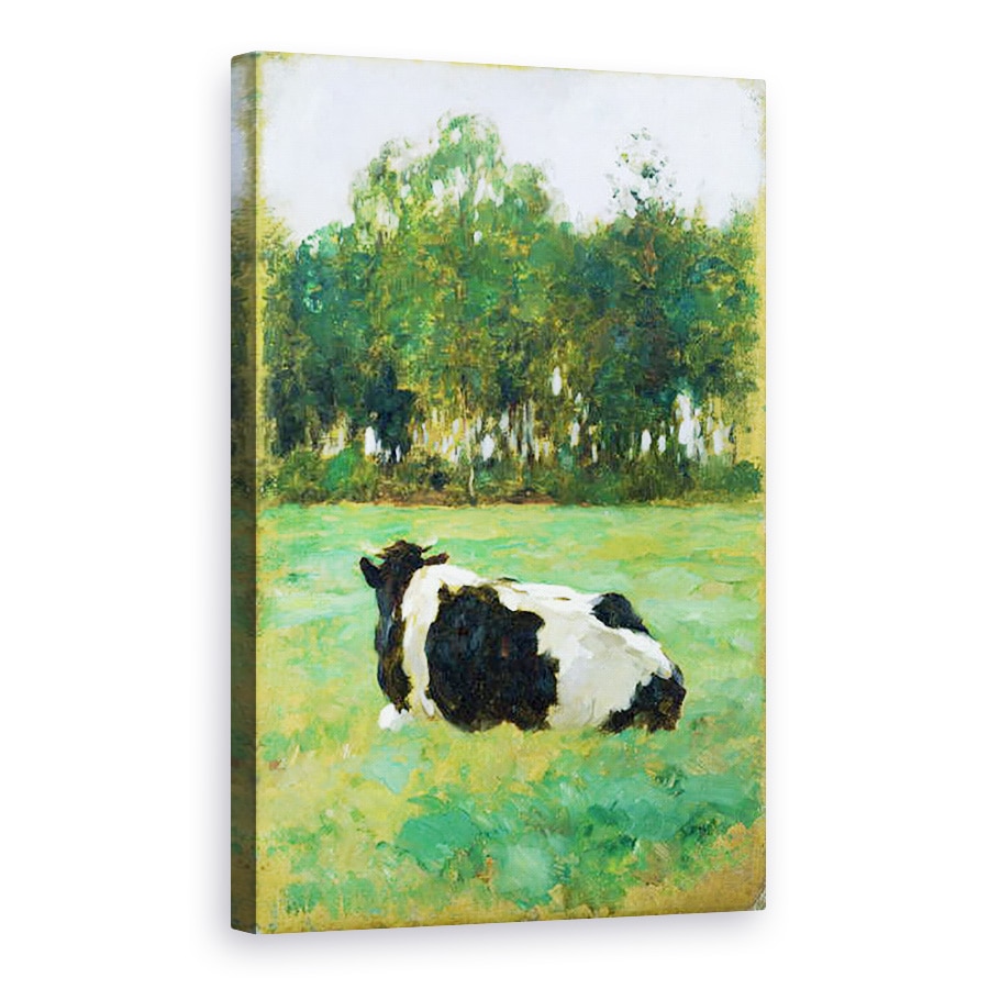 Tablou canvas - Thomas Ludwig Herbst - O vaca in lunca, 60 x 90 cm