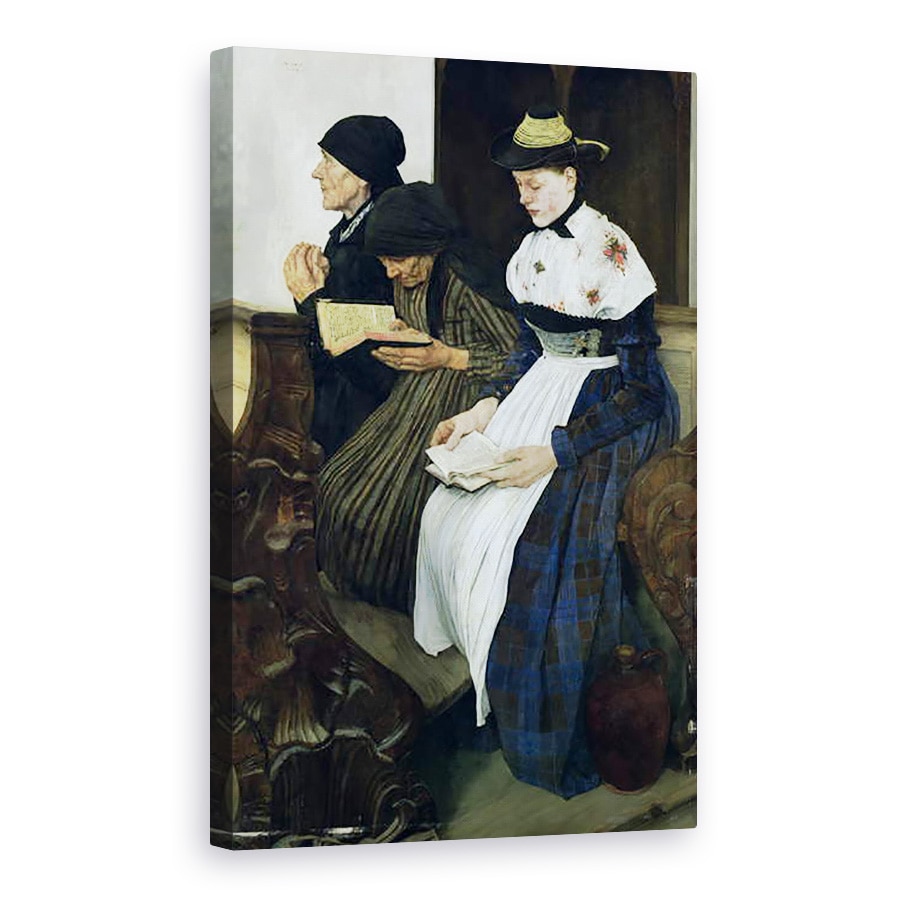 Tablou canvas - Wilhelm Maria Hubertus Leibl - Trei Femei in Biserica, 80 x 120cm