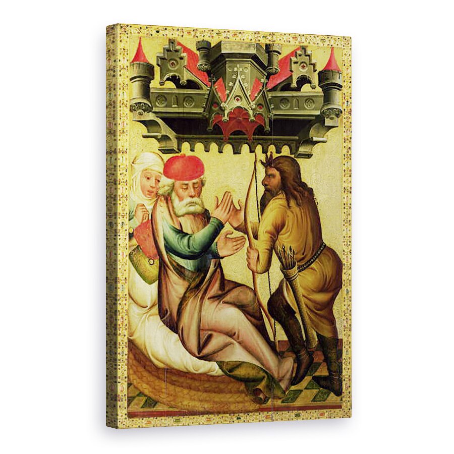 Tablou canvas - Master Bertram of Minden - Isaac si Esau de la Altarul Sfantului Petru din Hamburg, Altarul Grabower, 40 x 60 cm