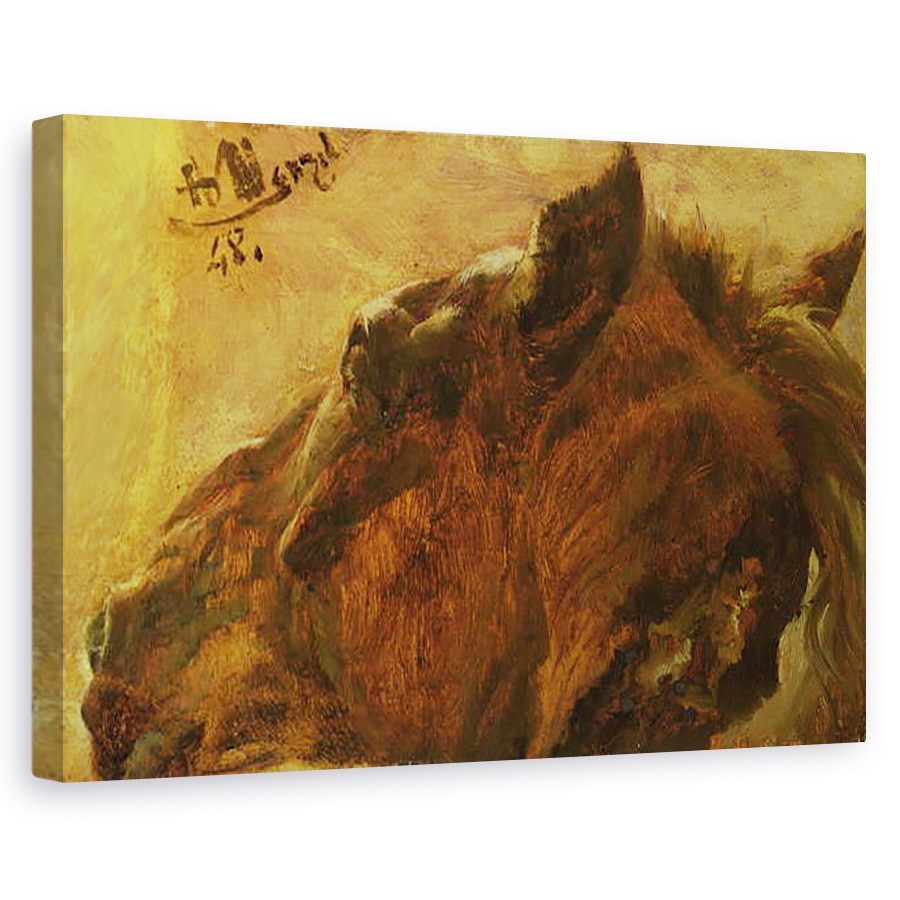 Tablou canvas - Adolph Friedrich Erdmann von Menzel - Capul unui cal mort, 60 x 90 cm