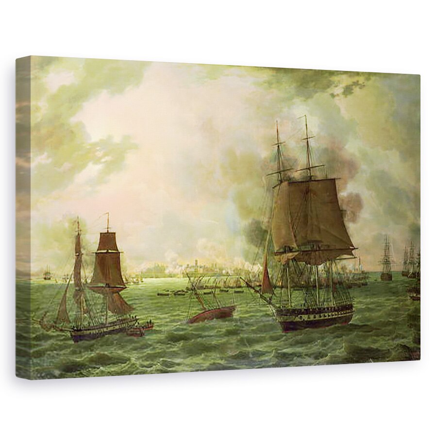 Tablou canvas - Louis Philippe Crepin - Bombardarea Cadizului de catre francezi pe 23 septembrie 1823, 80 x 120cm