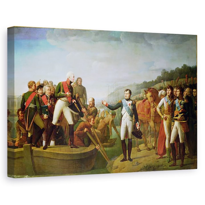 Gioacchino Giuseppe Serangeli - I. Napóleon 1769-1821 és I. Sándor 1777-1825 búcsúja a tilsi béke után, Vászonkép, 40 x 60 cm