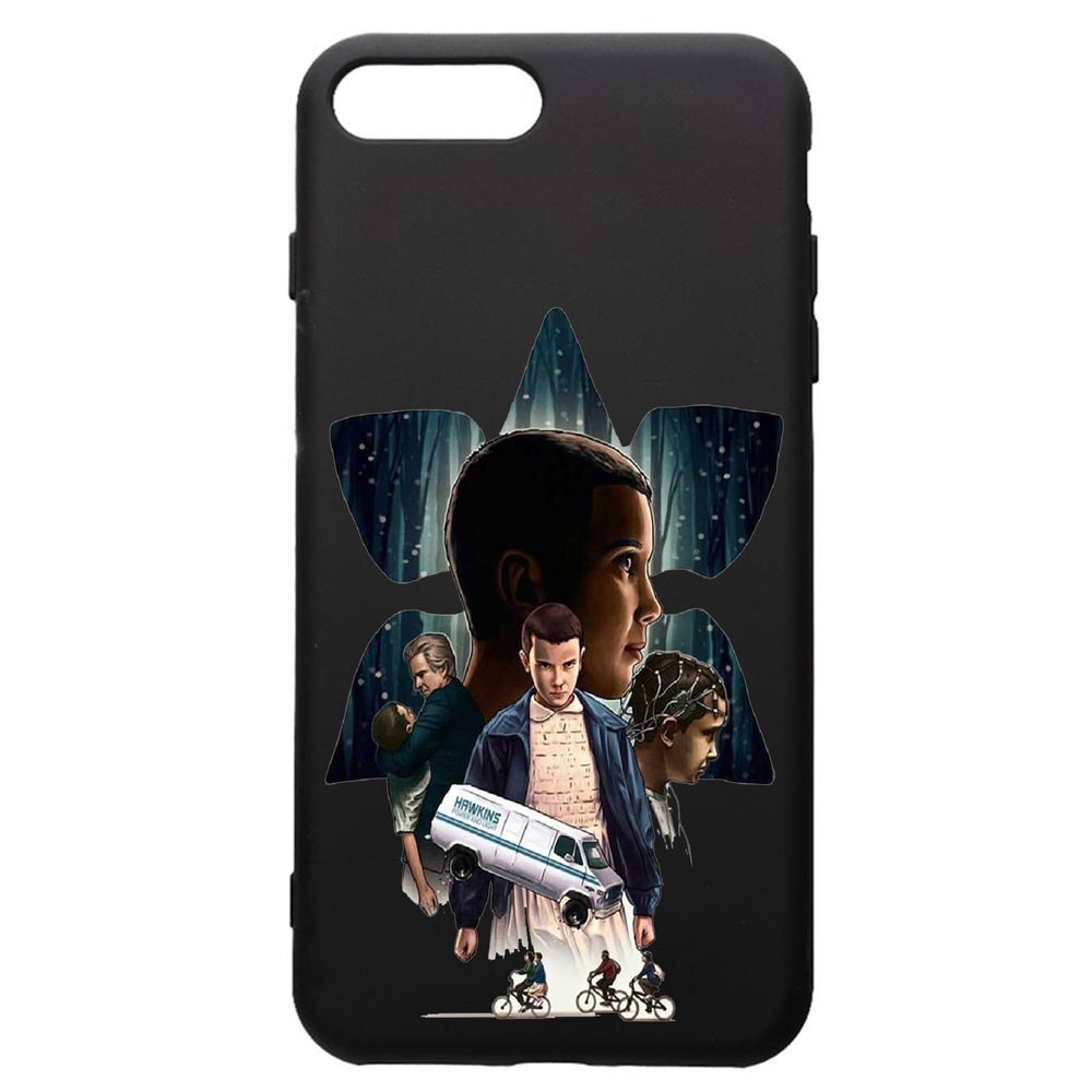 Husa de protectie Apple iPhone 8 Plus / iPhone 7 Plus, Stranger Things, silicon, cu interiorul din material textil, protectie camera, PB373