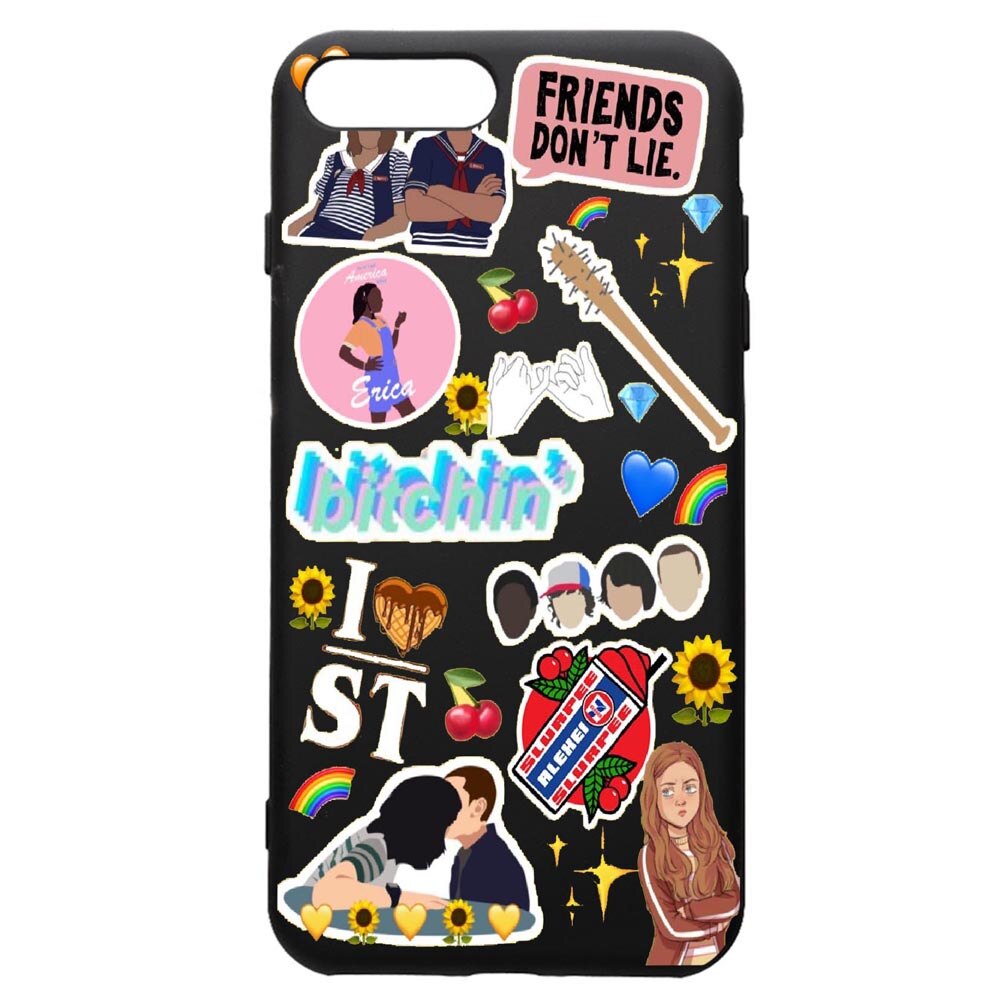 Husa de protectie Apple iPhone 8 Plus / iPhone 7 Plus, Stranger Things, silicon, cu interiorul din material textil, protectie camera, PB376