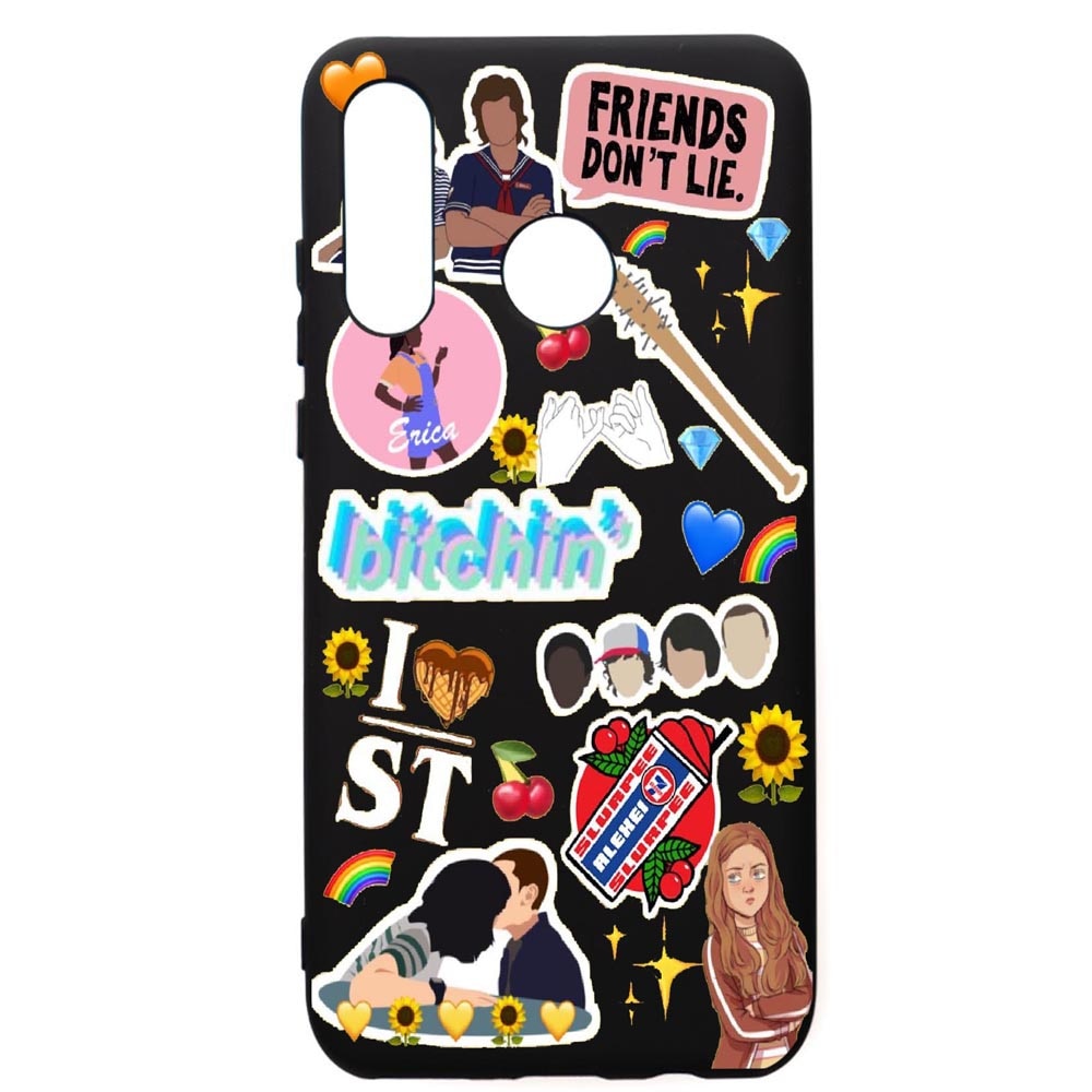 Husa de protectie Huawei P30 Lite, Stranger Things, silicon, cu interiorul din material textil, protectie camera, PB376