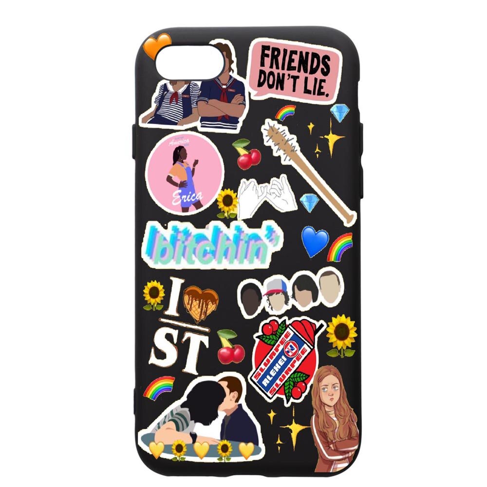 Husa de protectie Apple iPhone SE 2 / iPhone 8 / iPhone 7, Stranger Things, silicon, cu interiorul din material textil, protectie camera, PB376