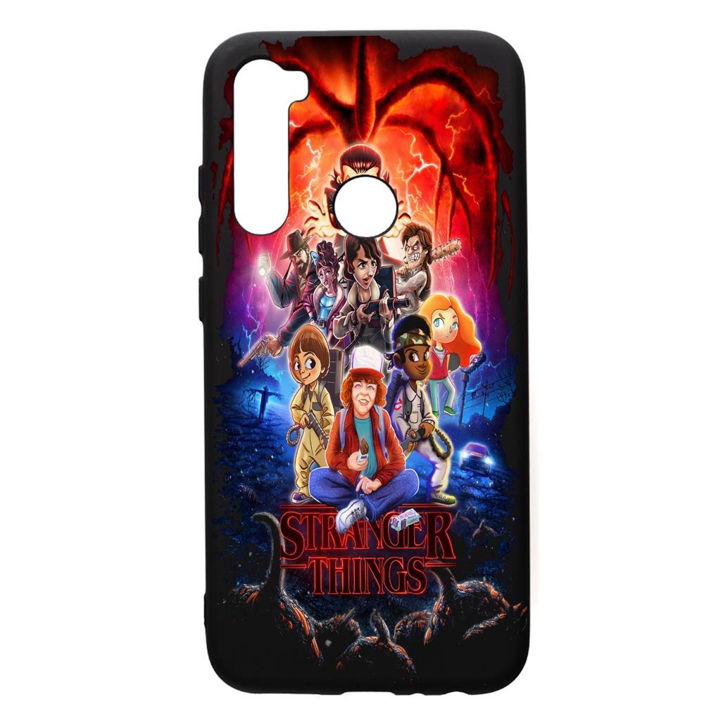 Husa de protectie Xiaomi Redmi Note 8, Stranger Things, silicon, cu interiorul din material textil, protectie camera, PB377