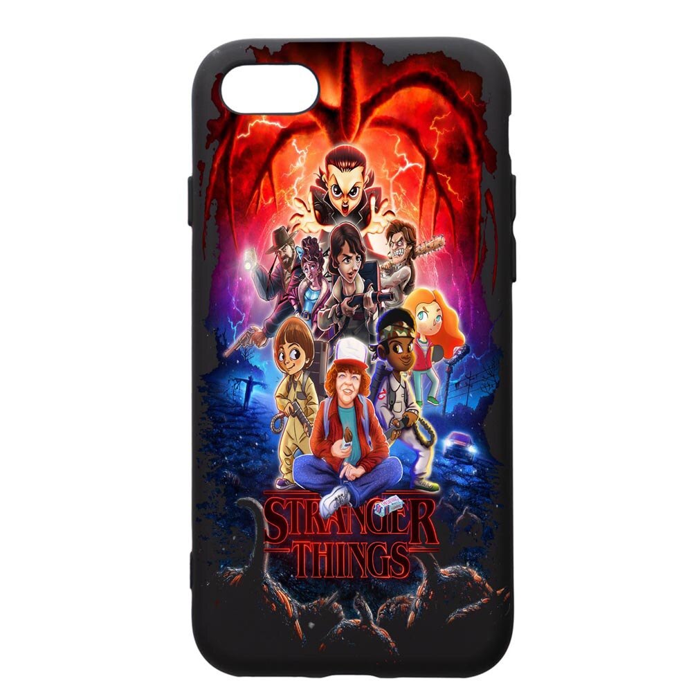 Husa de protectie Apple iPhone SE 2 / iPhone 8 / iPhone 7, Stranger Things, silicon, cu interiorul din material textil, protectie camera, PB377