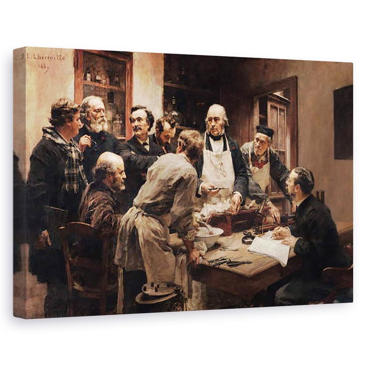Tablou canvas - Leon Augustin Lhermitte - Lectia lui Claude Bernard 1813-78 sau, Sesiune la Laboratorul de Vivisectie, 60 x 90 cm