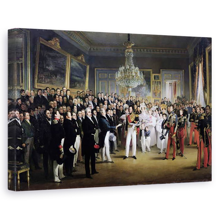 Tablou canvas - Francois Joseph Heim - Camera Deputatilor de la Palatul Regal invocand Ducele de Orleans, 40 x 60 cm