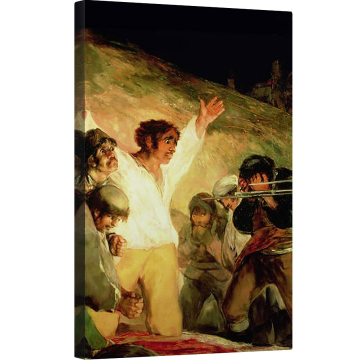 Tablou canvas - Francisco Jose de Goya y Lucientes - Executarea aparatorilor din Madrid, 3 mai 1808, detaliu al unui om cu mainile ridicate, 40 x 60 cm