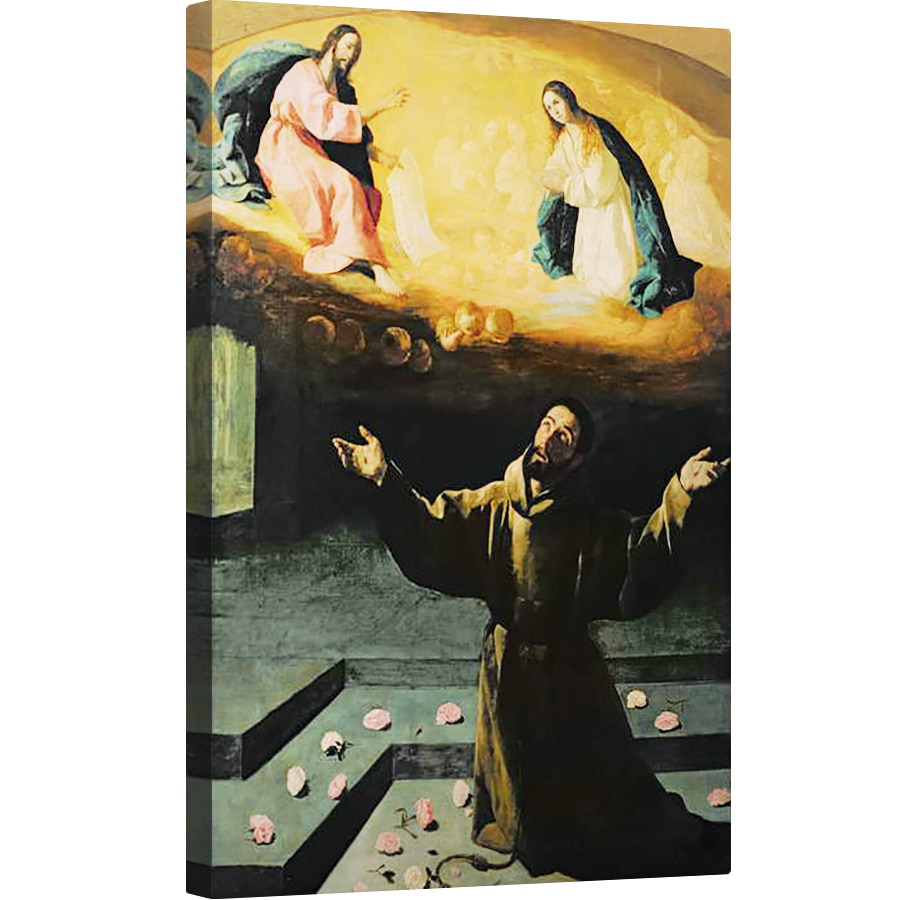 Tablou canvas - Francisco de Zurbaran - Sfantul Francisc de Assisi, sau Miracolul Trandafirilor, 60 x 90 cm