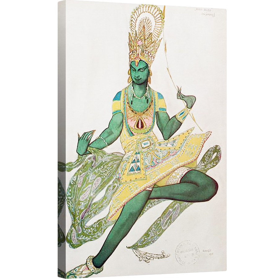 Tablou canvas - Leon Bakst - Design-ul costumului pentru Nijinsky 1889-1950 pentru rolul sau de Dumnezeu albastru, 80 x 120cm