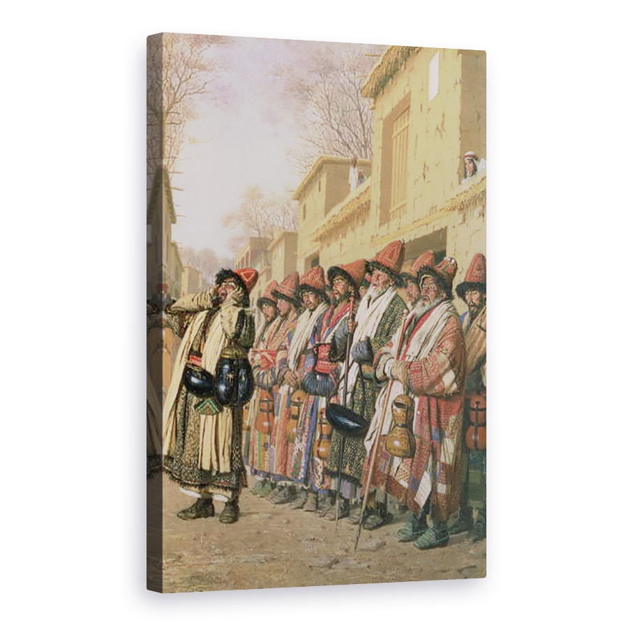 Tablou canvas - Piotr Petrovitch Weretshchagin - Corul lui Dervish cersind pomana in Taskent, 60 x 90 cm