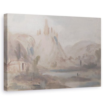 Tablou canvas - scoala engleza - Peisaj cu un castel pe un deal, 60 x 90 cm Tablou canvas - scoala engleza - Peisaj cu un castel pe un deal, 60 x 90 cm