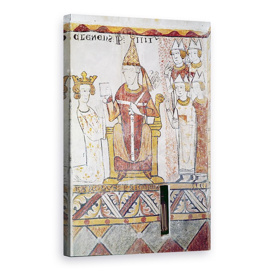 Tablou canvas - Scoala franceza - Papa Clement al IV-lea c.1195-1268 investind Carol de Anjou 1226-85 cu Regatul Siciliei, 60 x 90 cm