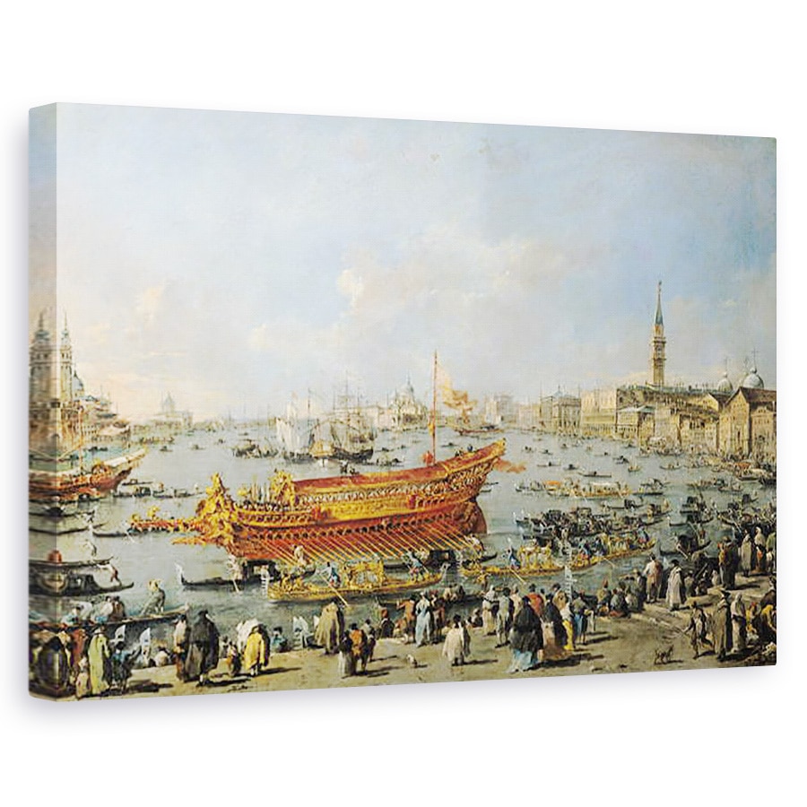 Tablou canvas - Francesco Guardi - Plecarea Bucentaurului pentru Lido de Ziua inaltarii, 60 x 90 cm
