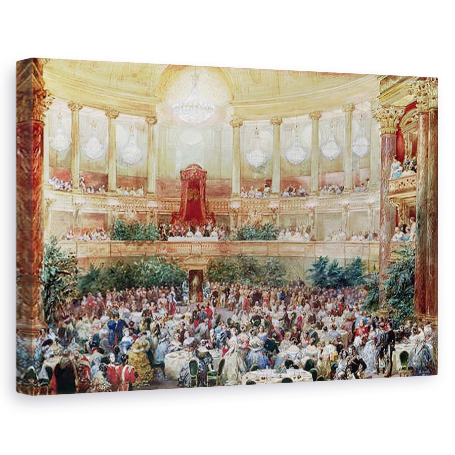 Tablou canvas - Eugene-Louis Lami - Cina la Salle des Spectles la Versailles, 60 x 90 cm