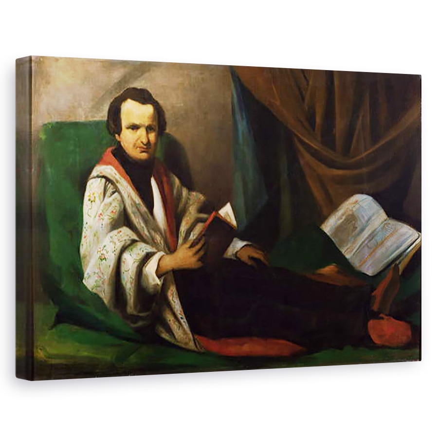Tablou canvas - Scoala franceza - Victor Hugo 1802-85 pe divan, 60 x 90 cm