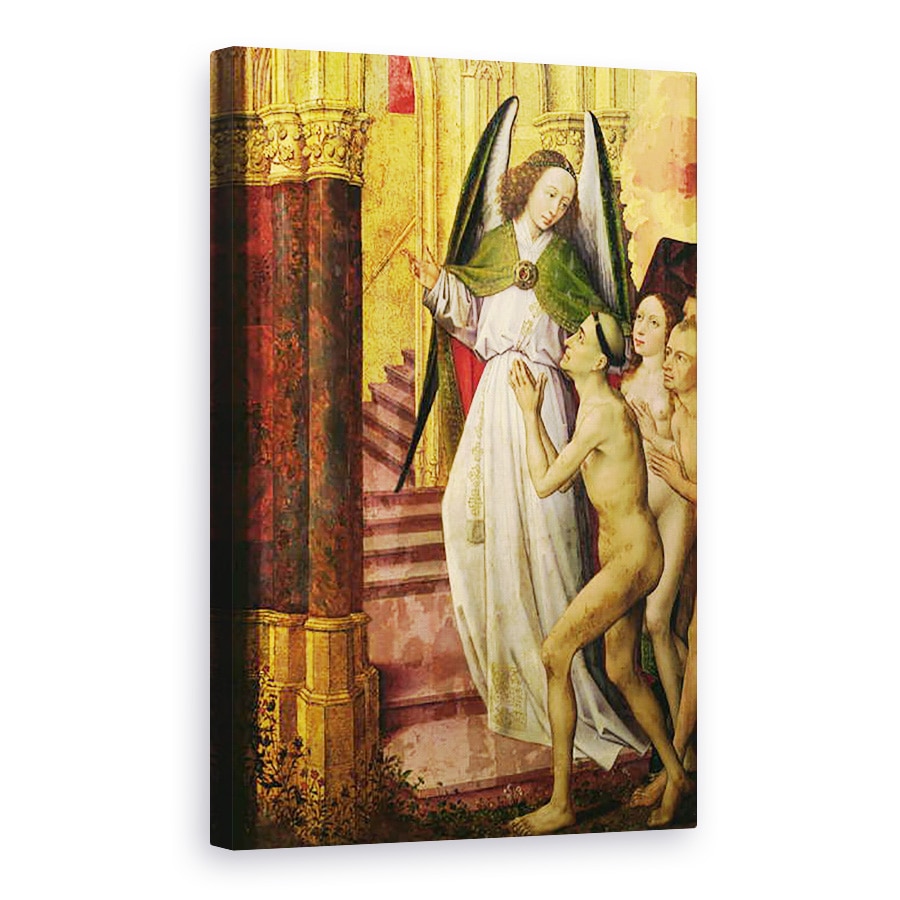 Tablou canvas - Rogier van der Weyden - Fiinta Bune a condus la Rai, detalii din Judecata de Apoi, 60 x 90 cm