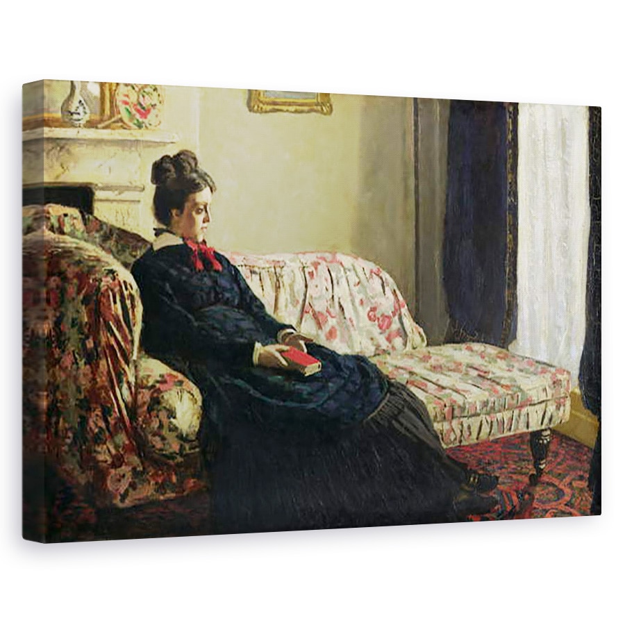 Tablou canvas - Claude Monet - Meditatie, sau Madame Monet pe canapea, 60 x 90 cm