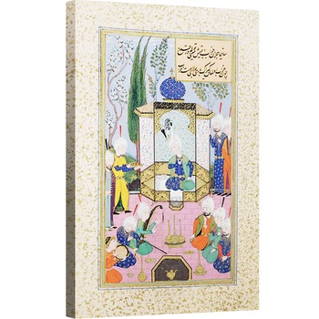 Tablou canvas - Scoala Islamica - Dna B-284 Fol.33b Curtea sultanului, ilustrare din Divanul sultanului Husayn Bayqara, 60 x 90 cm Tablou canvas - Scoala Islamica - Dna B-284 Fol.33b Curtea sultanului, ilustrare din Divanul sultanului Husayn Bayqara, 60 x 90 cm