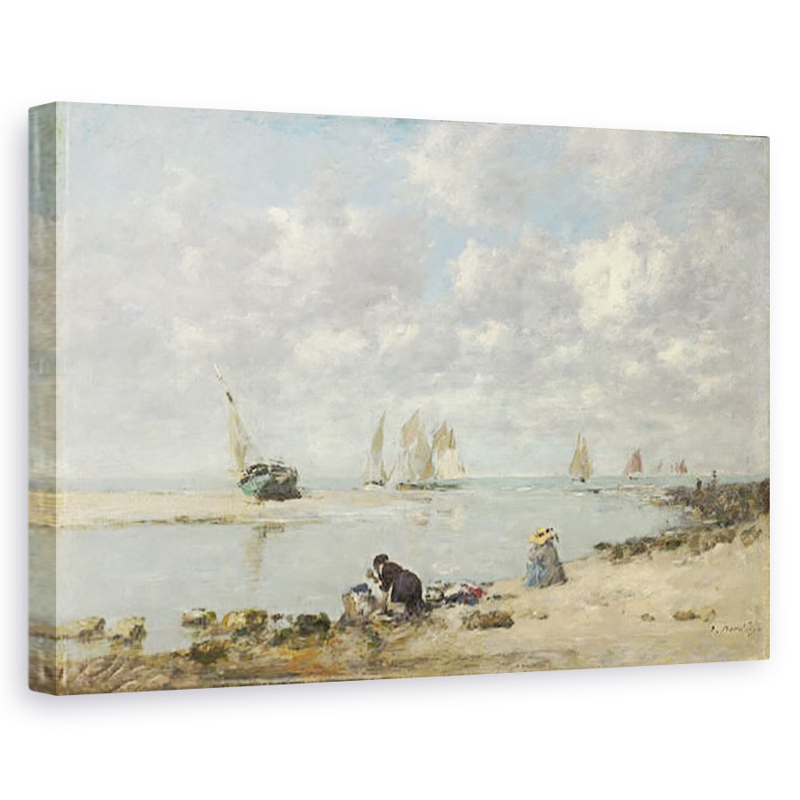 Tablou canvas - Eugene Louis Boudin - Washerwoman langa Trouville, 60 x 90 cm