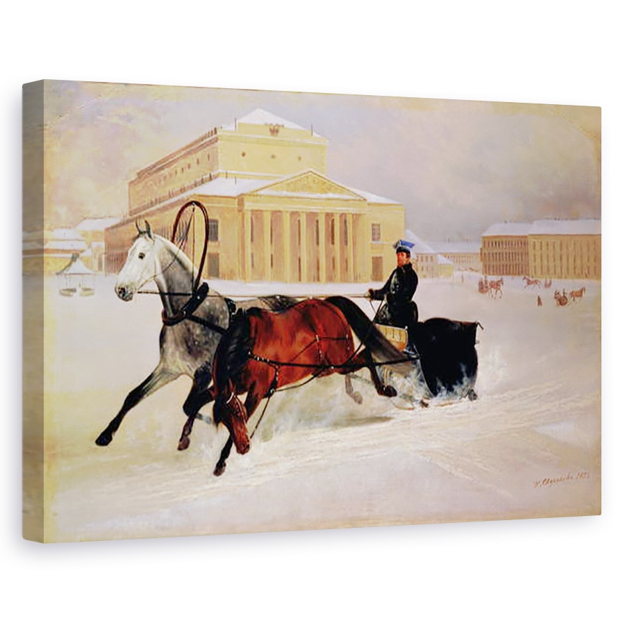 Tablou canvas - Nikolai Egorevich Sverchkov - Pole pereche cu un cal de urmarire la Teatrul Bolshoi din Moscova, 60 x 90 cm